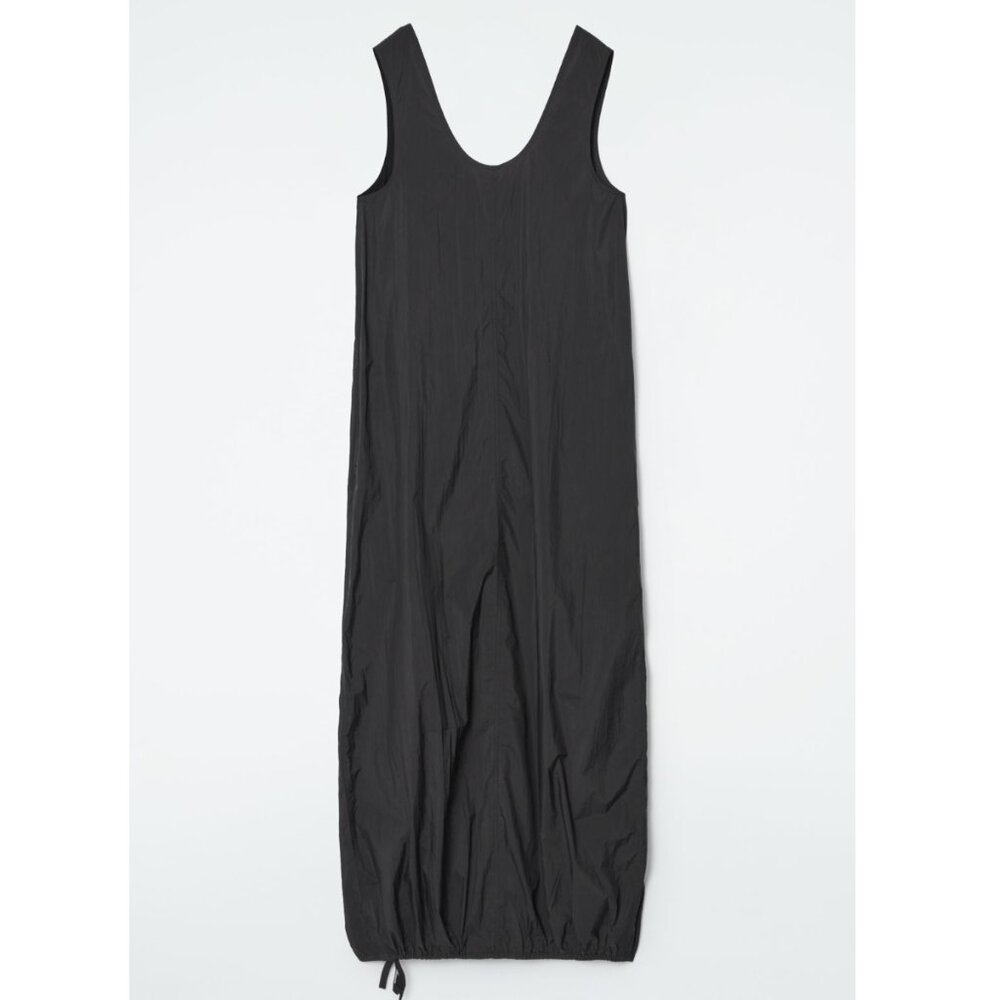 Cos Black Oversized Parachute Maxi Dress size 8
